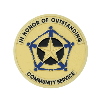 Outstanding Community Service Mylar Decal Medal Insert - Click to enlarge