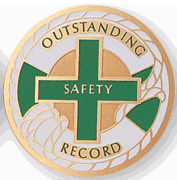 Outstanding Safety Record Medal Insert (Etched) - Click to enlarge
