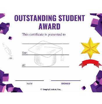 Outstanding Student - Click to enlarge