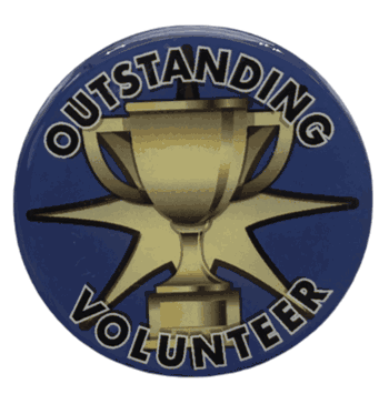 Outstanding Volunteer Epoxy Decal (2") - Click to enlarge