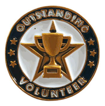 Outstanding Volunteer Gold Enamel Lapel Pin - Click to enlarge