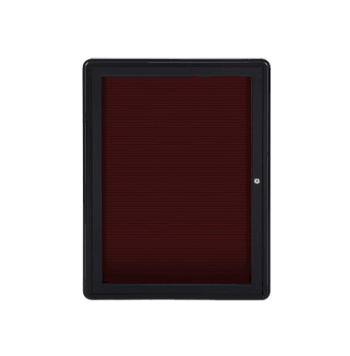 Ovation 1 Door Letter Board with Black Frame, 3'H x 2'W, Burgundy - Click to enlarge