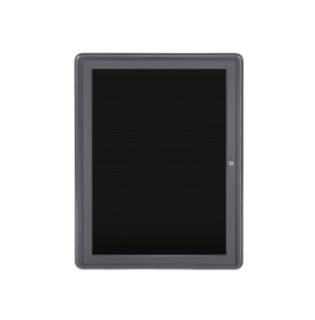 Ovation 1 Door Letter Board with Gray Frame, 3'H x 2'W, Black - Click to enlarge