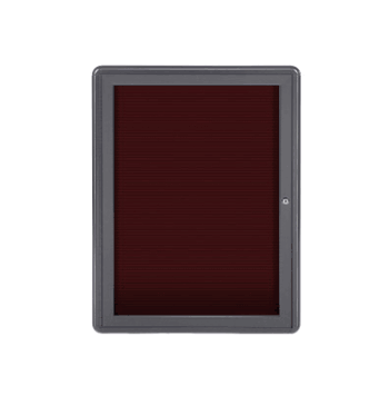 Ovation 1 Door Letter Board with Gray Frame, 3'H x 2'W, Burgundy - Click to enlarge
