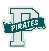 P-Shaped Mascot Badge with Choice of Back