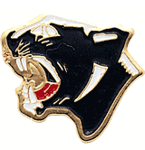 Panther Mascot Lapel Pins with Color Finish