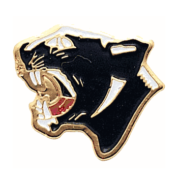 Panther Mascot Lapel Pins with Color Finish - Click to enlarge