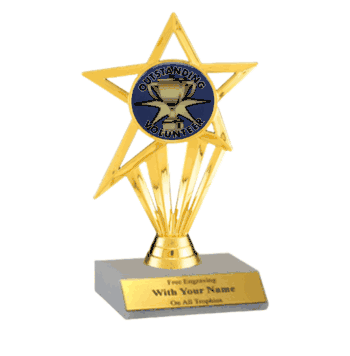 Participation Insert Trophy - Outstanding Volunteer - Click to enlarge