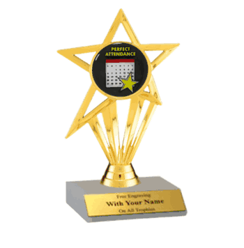Participation Insert Trophy - Perfect Attendance - Click to enlarge