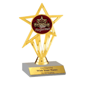 Participation Insert Trophy - Star Performer - Click to enlarge
