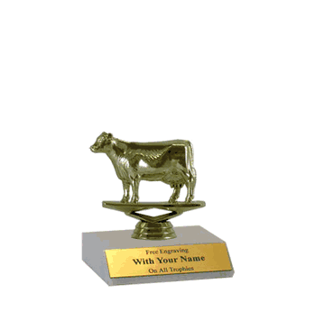 Participation Trophies with Marble Platform - Cow Figure - Click to enlarge