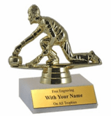Curling Participation Trophy - Marble Base