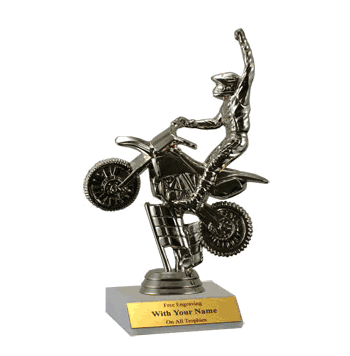 Participation Trophies with Marble Platform - Motocross - Click to enlarge