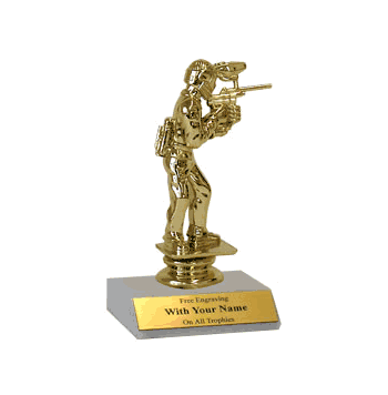 Participation Trophies with Marble Platform - Paintball - Click to enlarge
