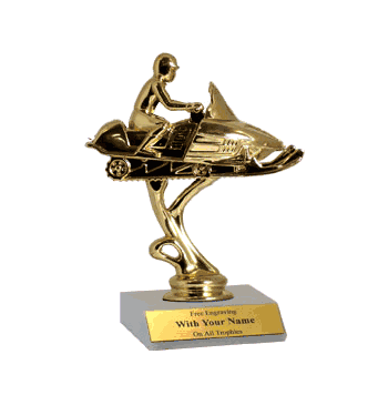 Participation Trophies with Marble Platform - Snowmobile - Click to enlarge