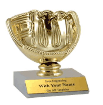 Participation Trophies with Marble Platform - Softball Glove - Click to enlarge