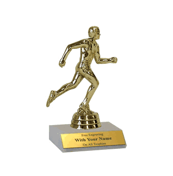 Participation Trophies with Marble Platform - Track & Field - Click to enlarge