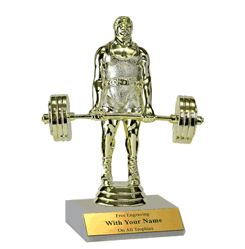 Participation Trophies with Marble Platform - Weightlifting - Click to enlarge