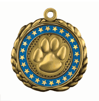 Paw Mascot Medal with Personalized School, Team or Event Name - Click to enlarge