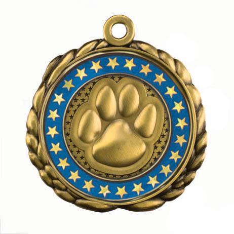 Paw Mascot Medals with Custom Ring for School, Organization or Event Name