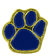 Paw Print Mascot Pins - Multiple Colors - 3