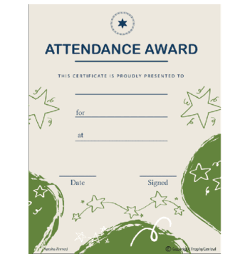 Perfect Attendance Award Template - Click to enlarge