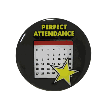 Perfect Attendance Epoxy Decal (2") - Click to enlarge