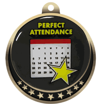 Perfect Attendance Insert Medal - Click to enlarge