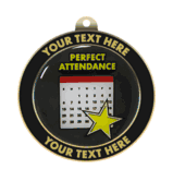 Perfect Attendance Insert Medal with Personalized Rim