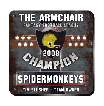 Personalized Fantasy Football Champion Coaster Set - Click to enlarge