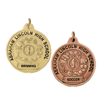 Personalized Medals with Front Imprint - All Subjects - Click to enlarge