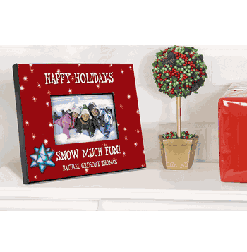 Personalized Red Holiday Picture Frame - Click to enlarge