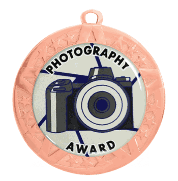 Epoxy Dome Insert Medal with Bronze Frame: Photography - Click to enlarge