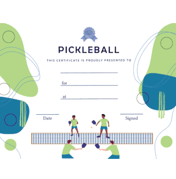 Pickleball - Free Template - Men's Doubles - Click to enlarge