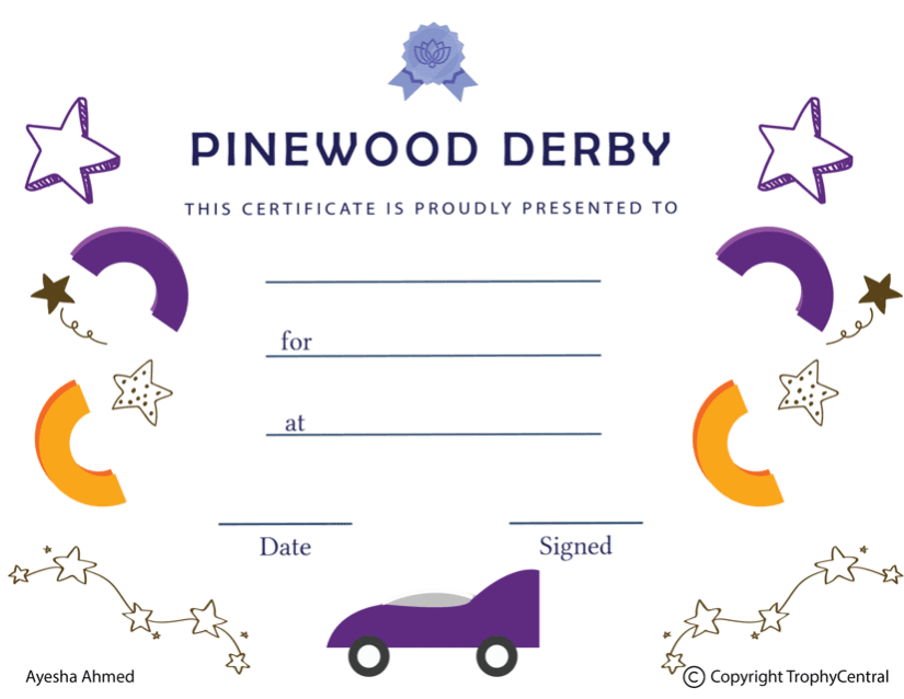 Image 6 for Pinewood Derby Certificate Template