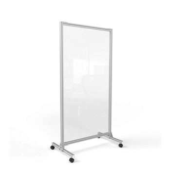 Glass Mobile Divider, Clear, 74"H x 38"W - Click to enlarge