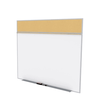 Porcelain Magnetic Whiteboard/ Natural Cork Bulletin Board Combo Board, Style A, 5'H x 6'W - Click to enlarge