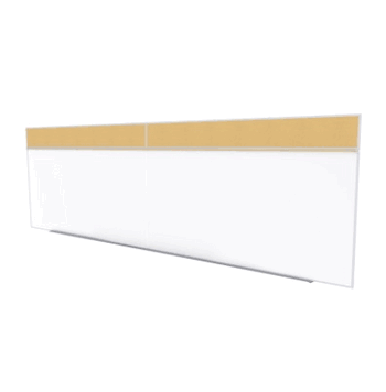 Porcelain Magnetic Whiteboard/ Natural Cork Bulletin Board Combo Board, Style A, 5'H x 16'W - Click to enlarge