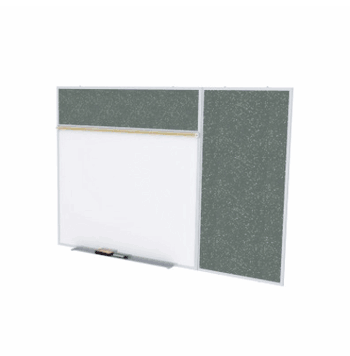 Porcelain Magnetic Whiteboard/ Recycled Rubber Bulletin Board Combo Board, Style B, 5'H x 10'W, Tan Speckled - Click to enlarge