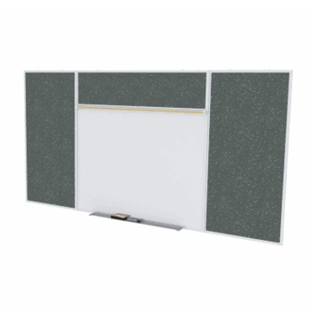 Porcelain Magnetic Whiteboard/ Recycled Rubber Bulletin Board Combo Board, Style E, 5'H x 10'W, Tan Speckled - Click to enlarge
