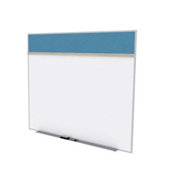 Porcelain Magnetic Whiteboard/ Vinyl Bulletin Board Combo Board, Style A, 5'H x 12'W, Ocean - Click to enlarge