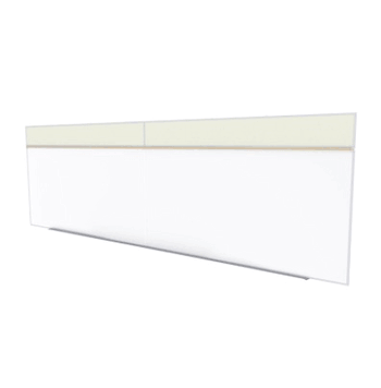 Porcelain Magnetic Whiteboard/ Vinyl Bulletin Board Combo Board, Style A, 5'H x 16'W, Ivory - Click to enlarge