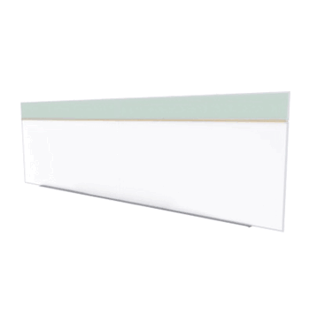 Porcelain Magnetic Whiteboard/ Vinyl Bulletin Board Combo Board, Style A, 5'H x 16'W, Silver - Click to enlarge
