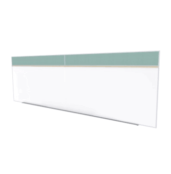 Porcelain Magnetic Whiteboard/ Vinyl Bulletin Board Combo Board, Style A, 5'H x 16'W, Stone - Click to enlarge