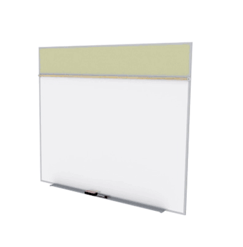 Porcelain Magnetic Whiteboard/ Vinyl Bulletin Board Combo Board, Style A, 5'H x 10'W, Caramel - Click to enlarge