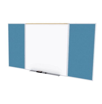 Porcelain Magnetic Whiteboard/ Vinyl Bulletin Board Combo Board, Style D, 5'H x 16'W, Ocean - Click to enlarge