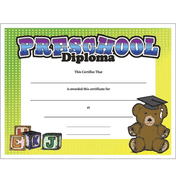 Preschool Diploma Certificate - Click to enlarge