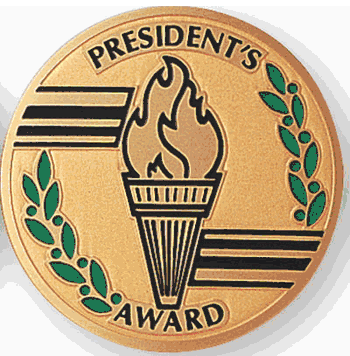 President's Award Medal Insert (Etched) - Click to enlarge