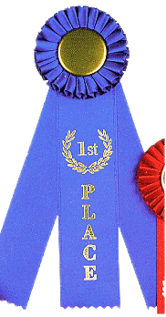 Prize Rosette Ribbons, Prize Ribbons, First Place Blue Ribbons