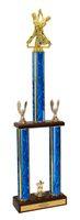 Two-Tier Championship Trophy w/ Wood Base - Couples Dancing